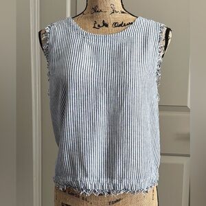 THREAD & SUPPLY Blue & White Stripe Sleeveless Top